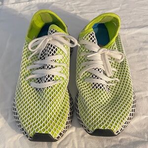 Adidas Neon Green and Black Mesh Trainers